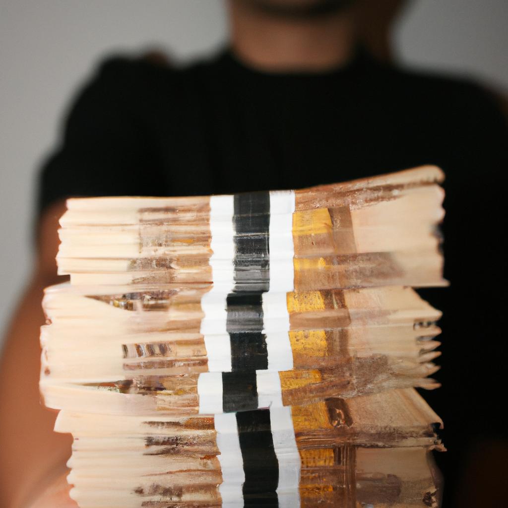 Person holding a stack of money